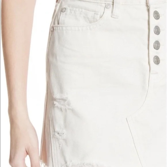 We The Free Out of Ordinary Denim Miniskirt in White - Picture 4 of 9